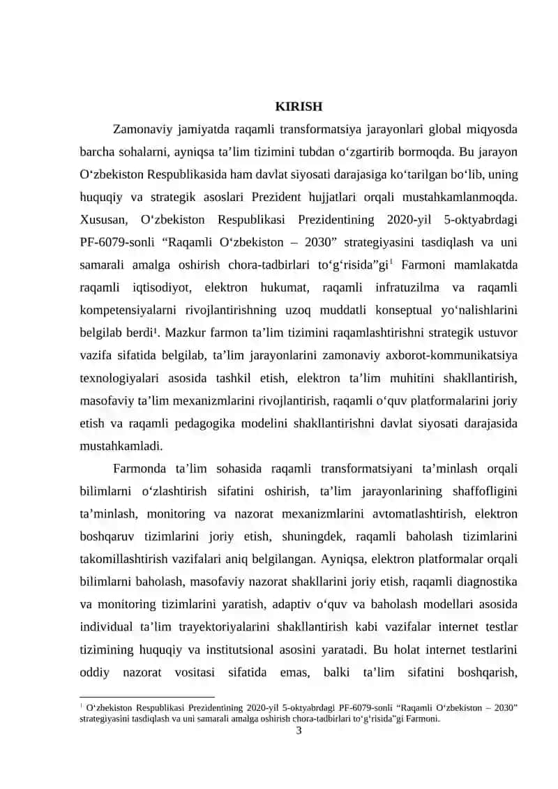 Internetdagi testlar yangi muammolari va istiqbollari 3