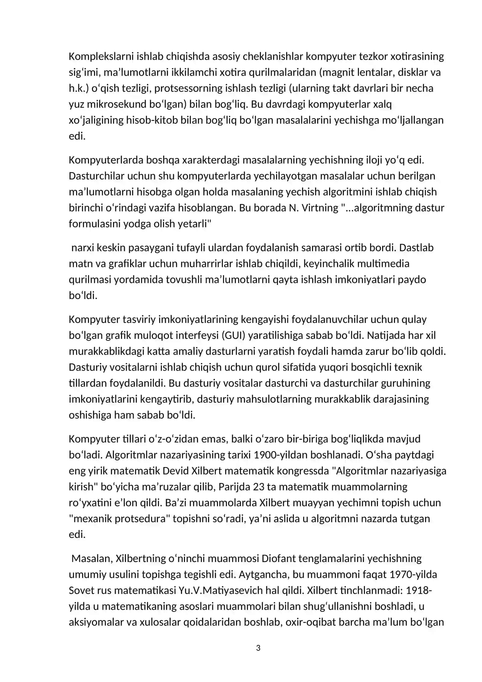 Algoritmik tillar va dasturlash fanidan KURS ISHI 3