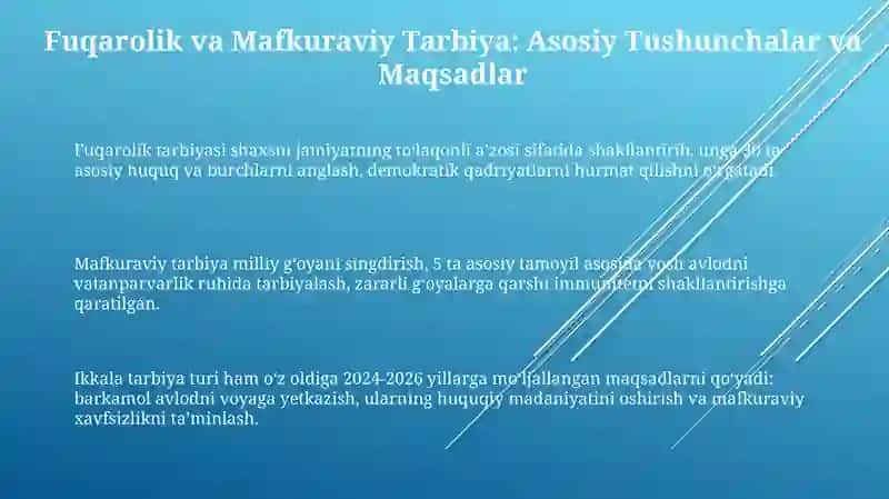 Fuqarolik tarbiyasi. Mafkuraviy tarbiya 3