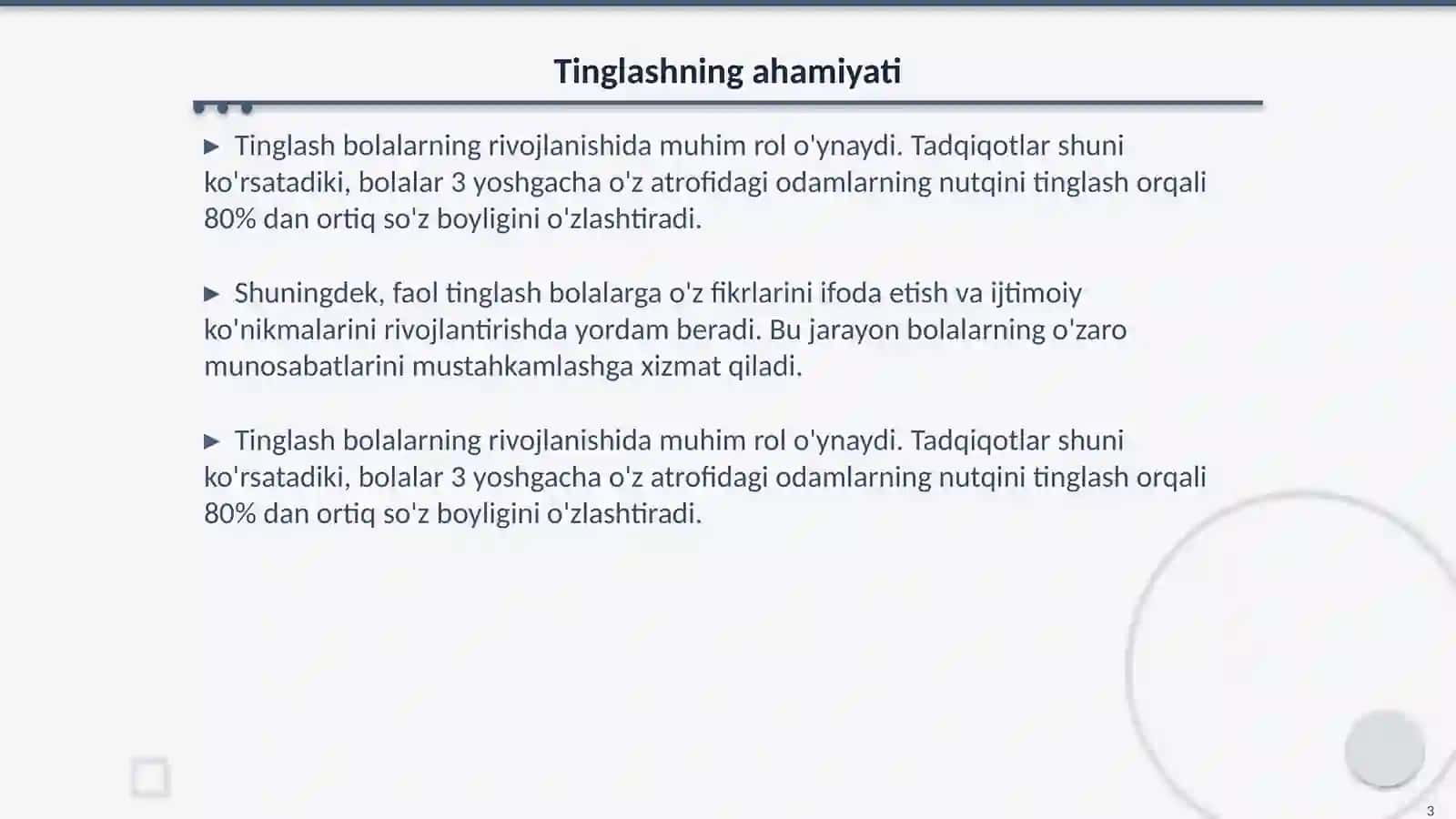 Bolalarni tinglashga orgatish 3