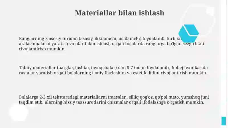 Materiallar bilan ishlash 3