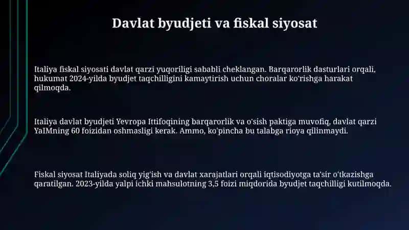 Italiya iqtisodiy siyosati 3