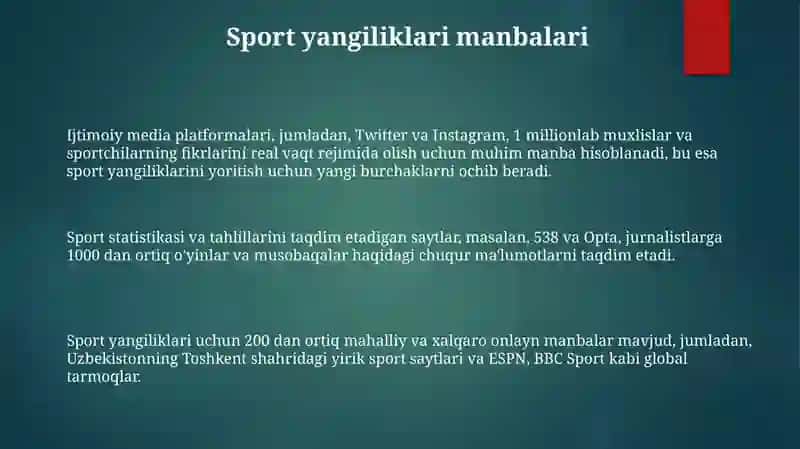 Sport jurnalistikasi haqida esse yozish 3