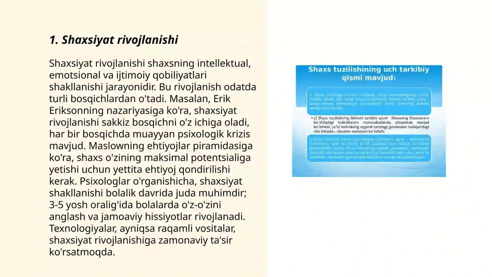 Shaxsiyat Rivojlanishi 3