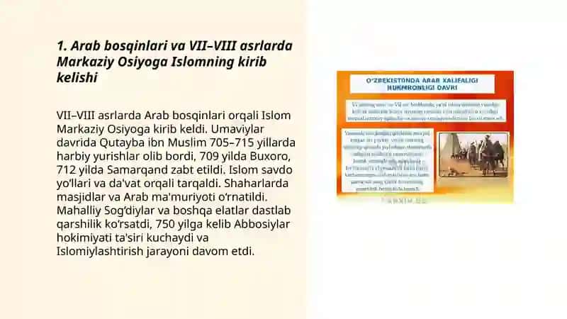 Islomning Markaziy Osiyoga tarqalishi 3
