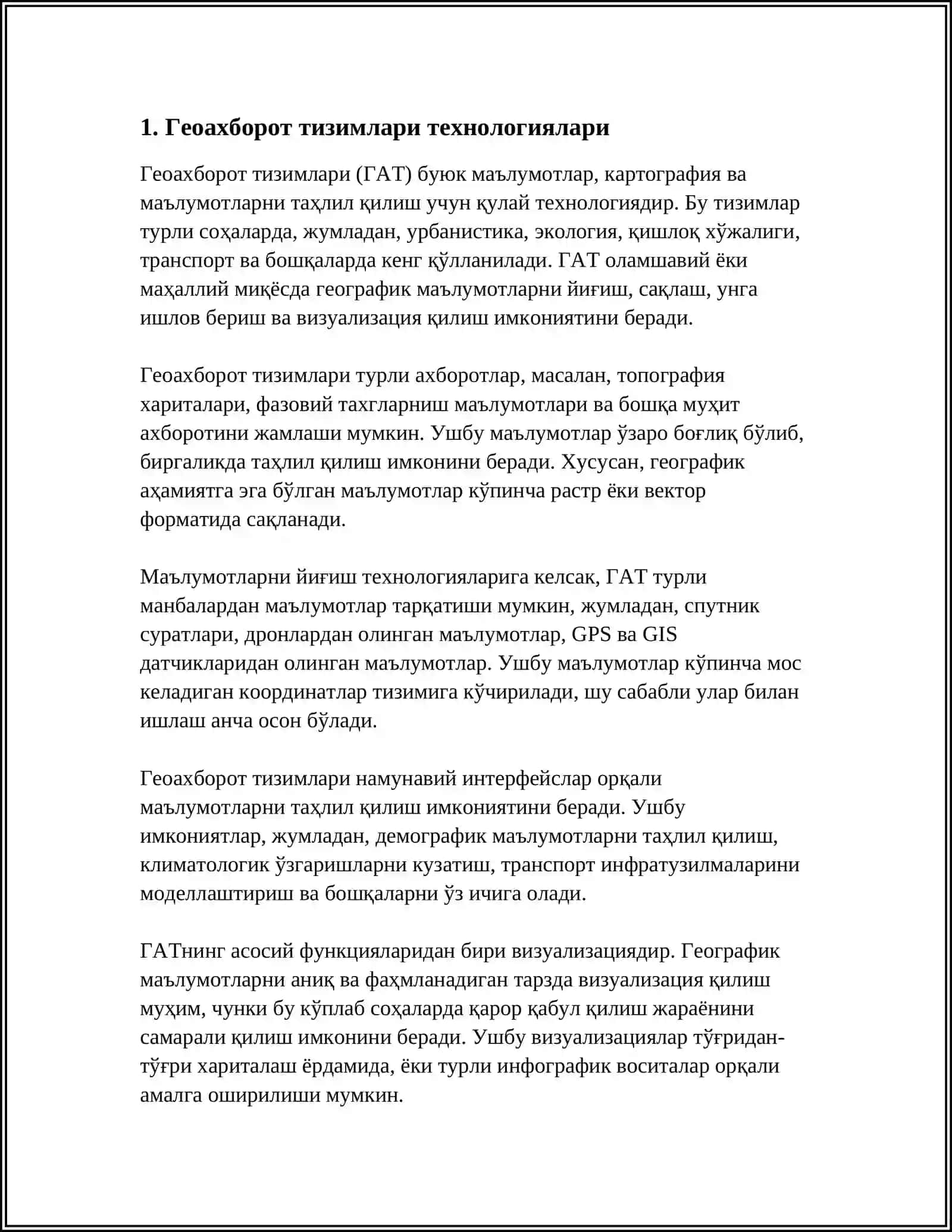 Геоахборот тизимлари технологиялари 3
