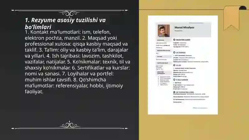 Rezyume tuzish qo'llanma 3