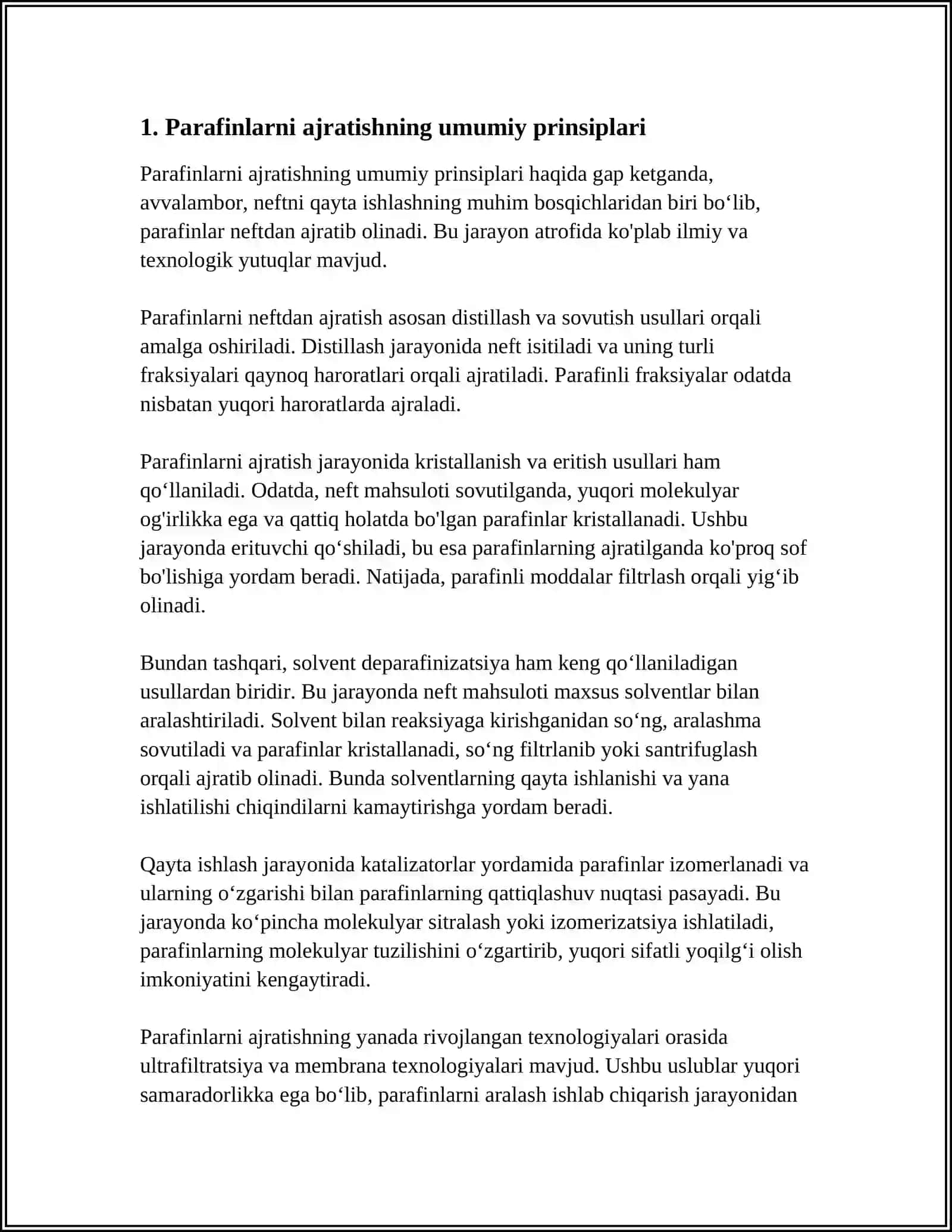 PARAFINLARNI AJRATISH TEXNALOGIYASI 3
