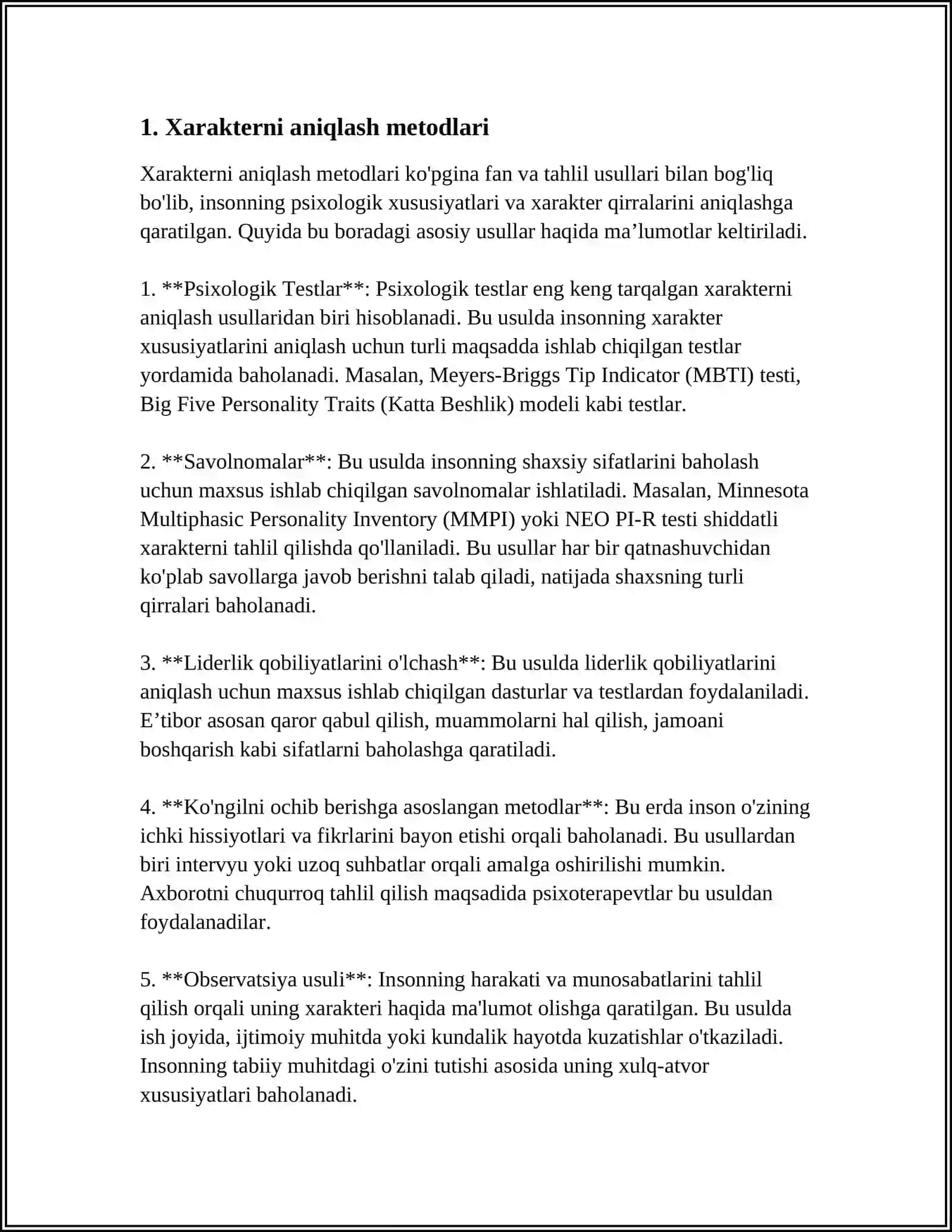 HARAKTER HAQIDA TUSHUNCHA 3