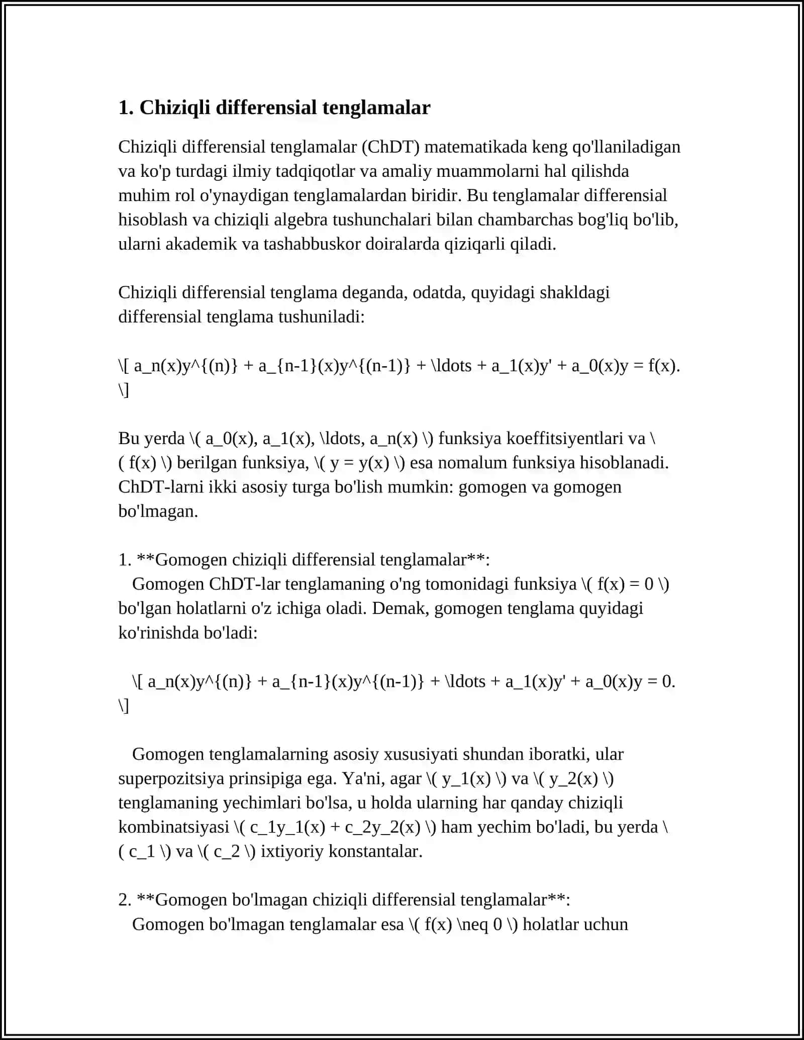 CHIZIQLI AVTOMATIK SISTEMALARNI MATEMATIK IFODASI 3