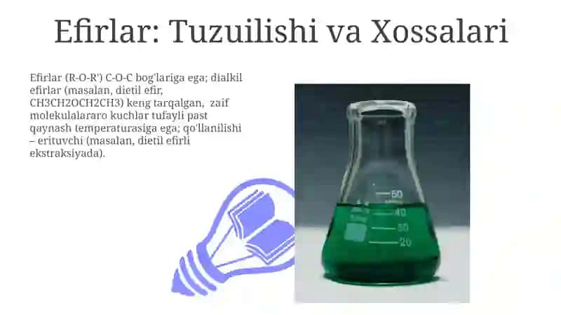 Kislorodli organik birikmalar va ularning xossalari 3