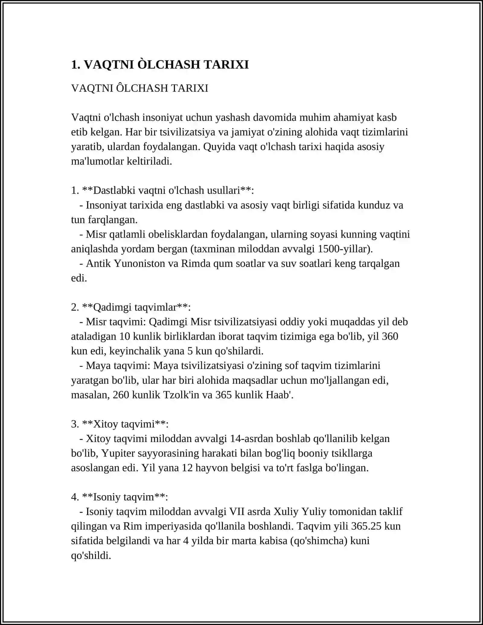 VAQTNI ÒLCHASH VA UNING ÒLCHOV BIRLIKLARI 3