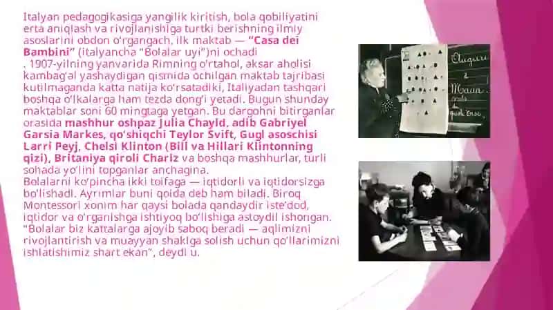 Mariya Montessori haqida prezintatsiya 3