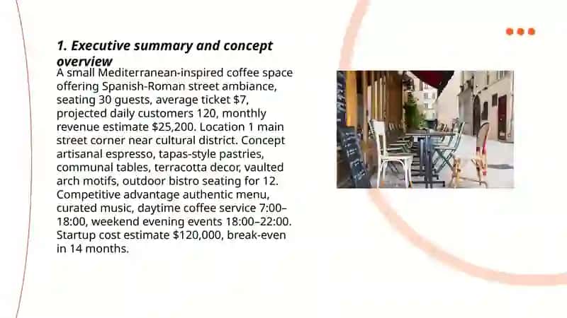 Mediterranean-inspired Coffee Space Business Plan 3