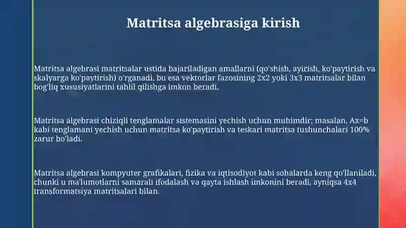 Matritsalar algebrasi 3