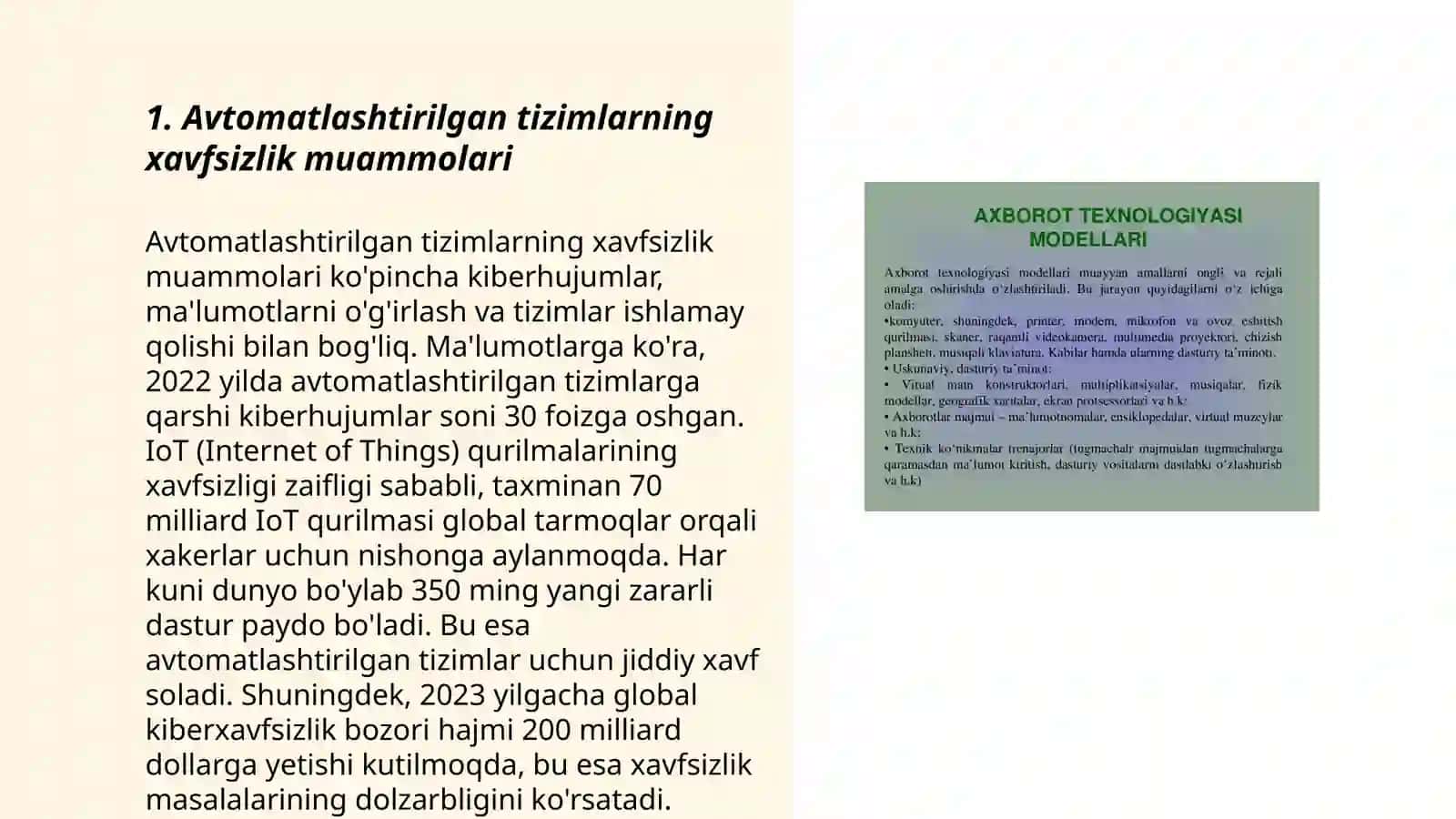 Avtomatlashtirilgan tizimlarning xavfsizlik muammolari 3