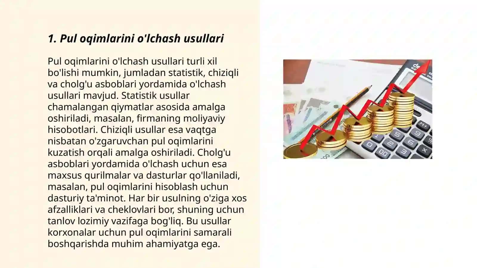 Pul oqimlarining tahlili 3