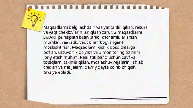 Realizm boʻyicha maslahat 3