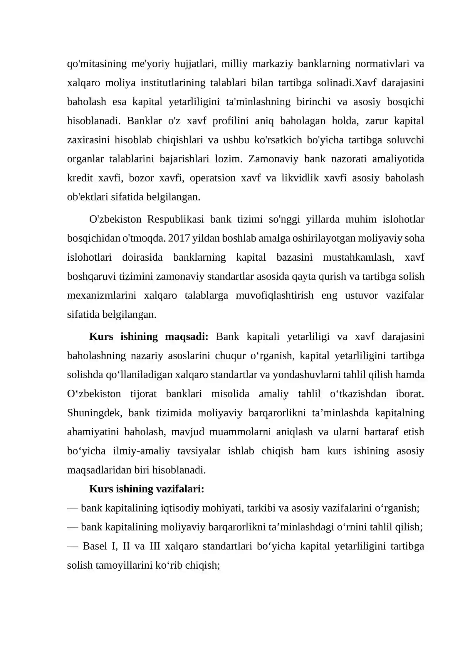 Bank kapitali yetarliligi va xavf darajasini baholash 3