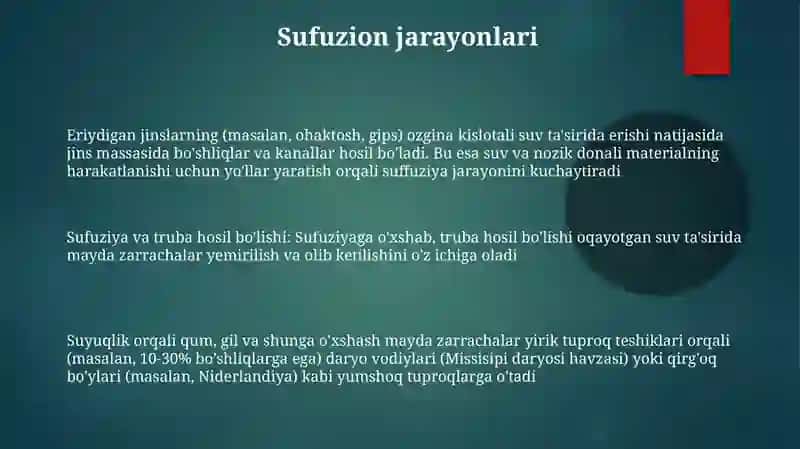 Suffuziya va karst 3