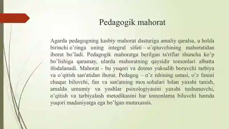 O'qituvchining pedagogik mahorati 3