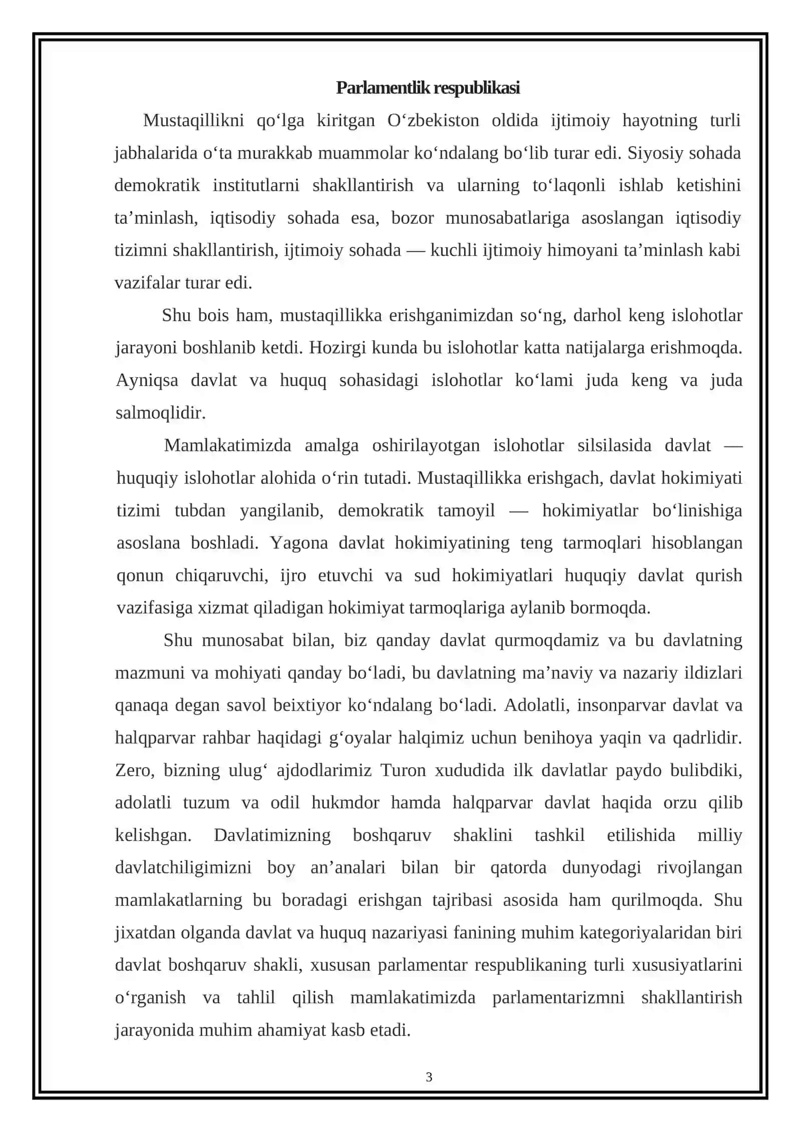 PARLAMENTLIK RESPUBLIKASI 3