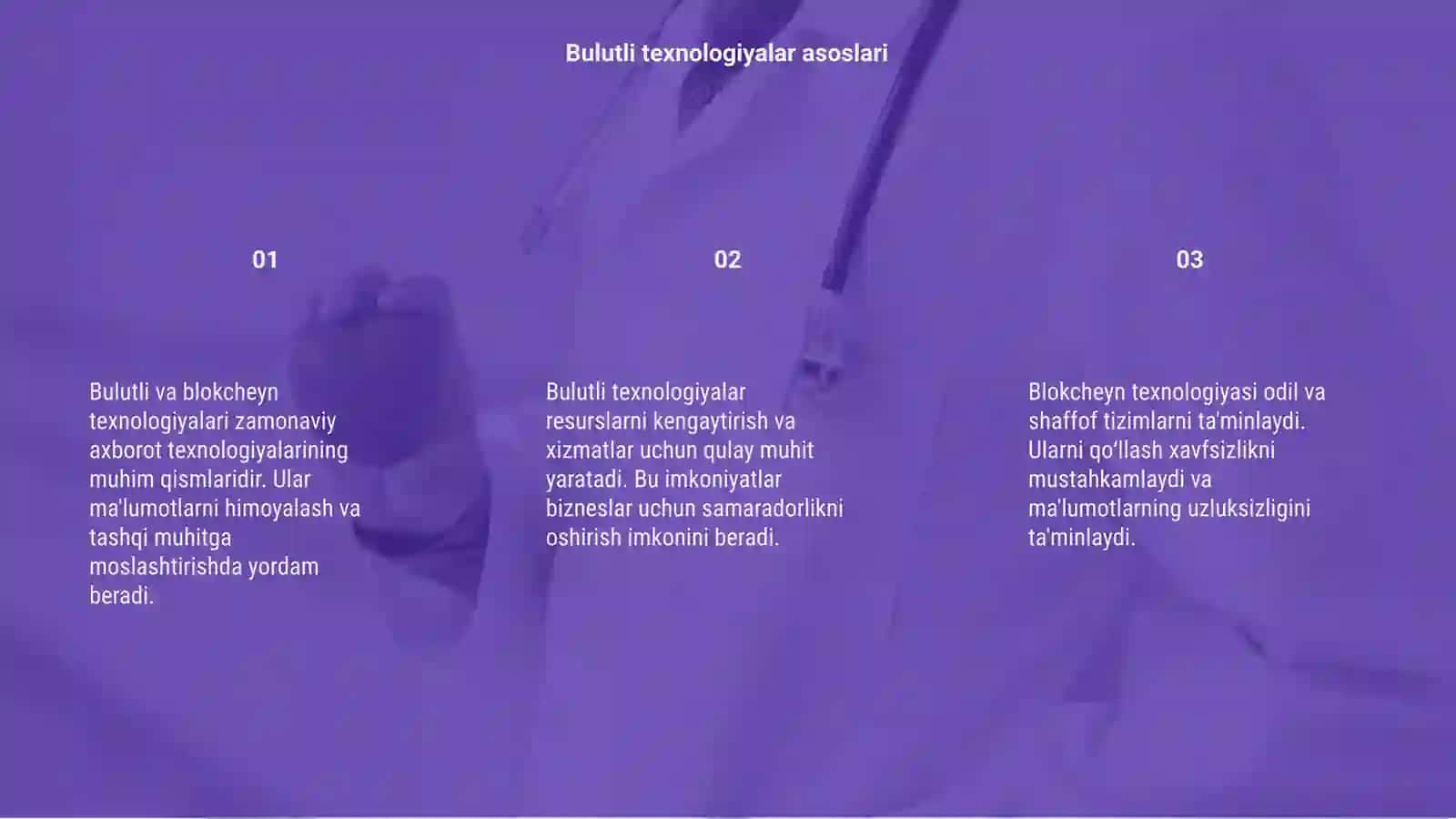 Bulutli va blokcheyn texnologiyalari bilan ishlash 3