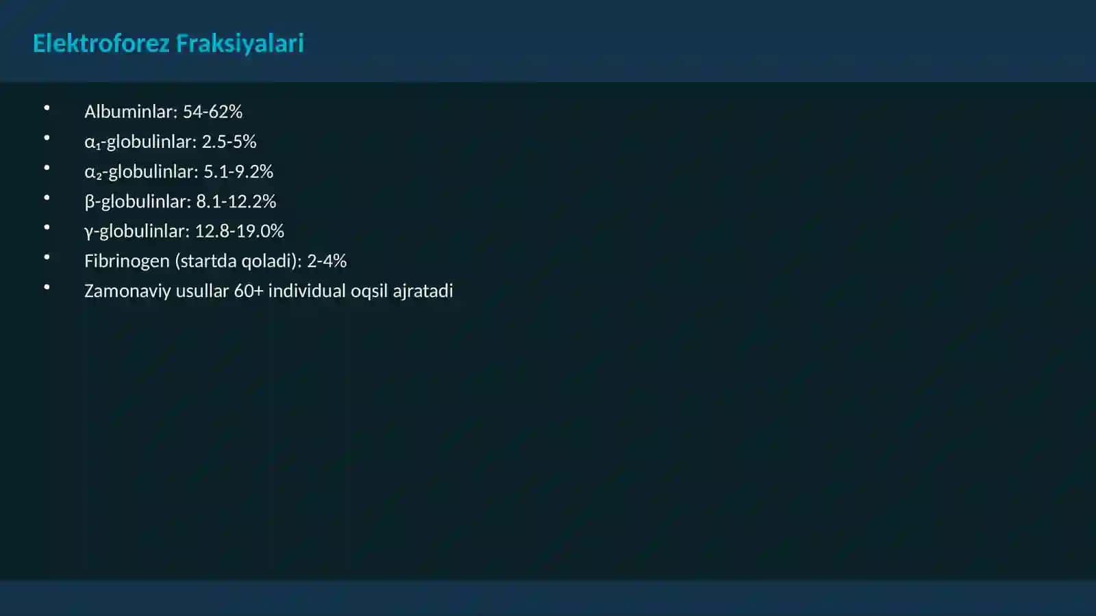Plazma Oqsillari Biokimyosi 3