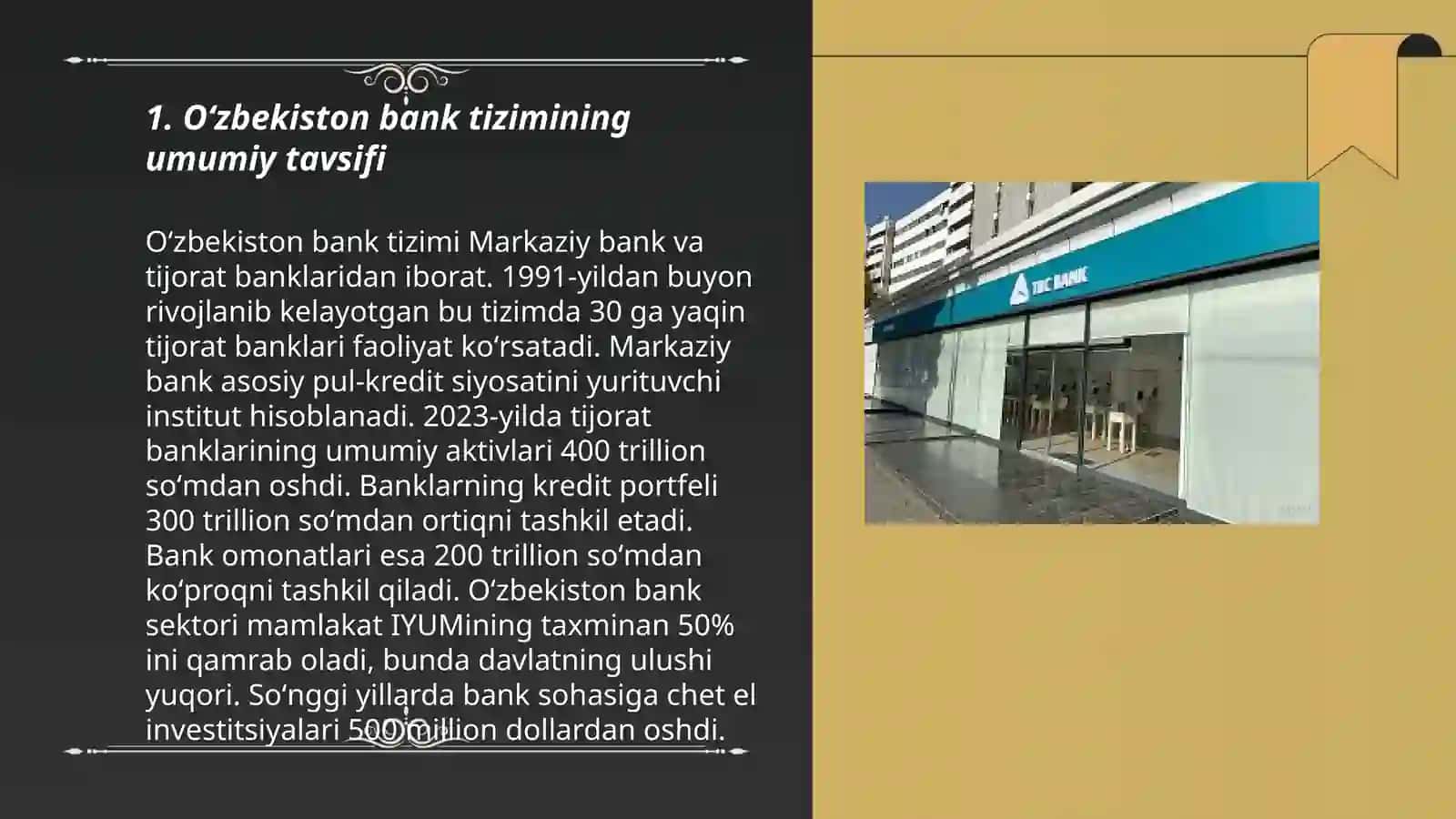 Oʻzbekiston Respublikasi bank tizimi va uning tarkibi 3