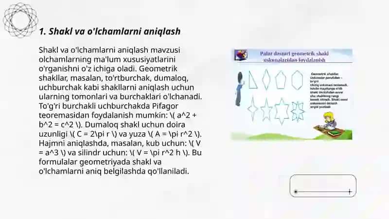 Shakl va o'lchamlarni aniqlash 3