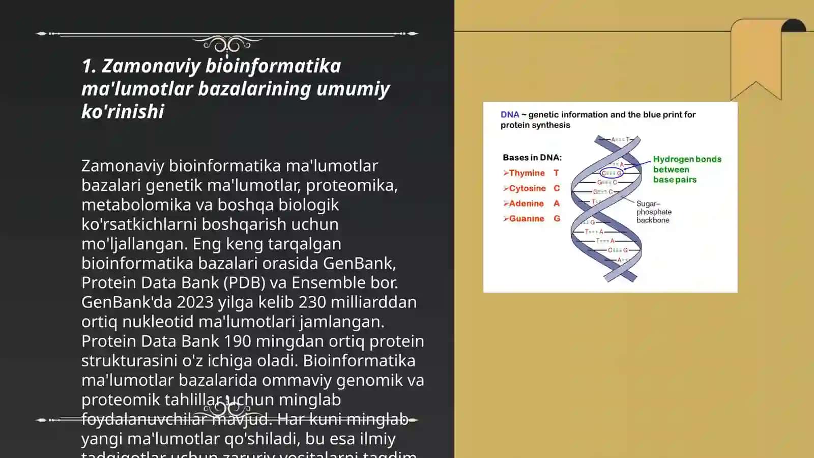 Zamonaviy bioinformatsion ma'lumotlar bazalari 3