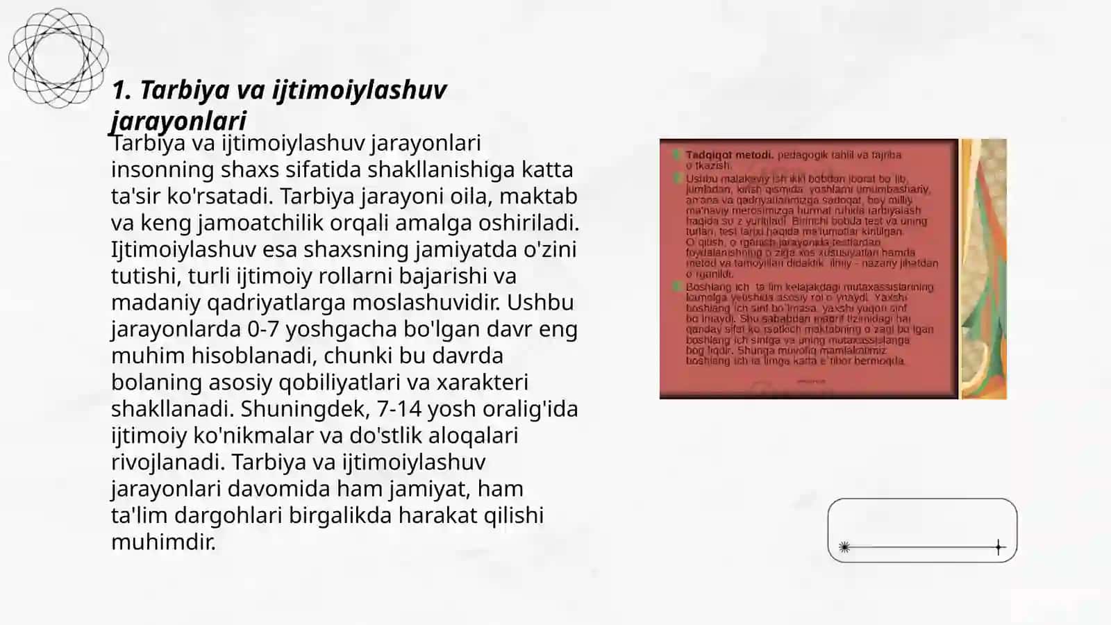 Tarbiya va ijtimoiylashuv jarayonlari 3