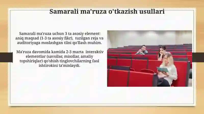 Maʼruza turlari va ularga qoʻyiladigan talablar 3