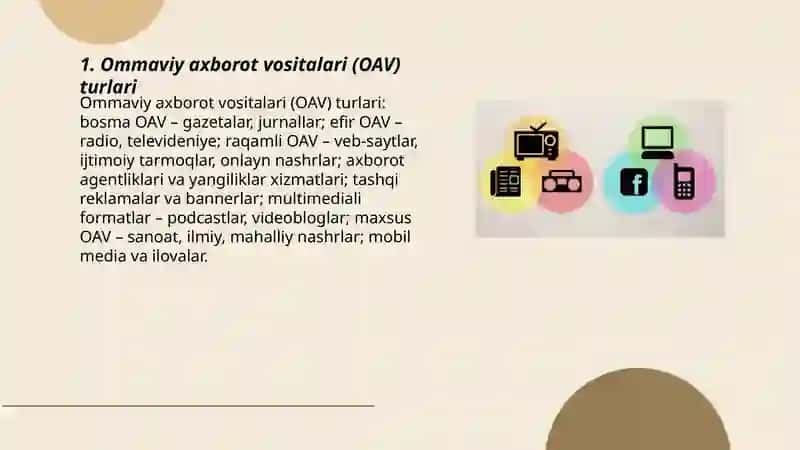 Ommaviy axborot vositalari (OAV) turlari 3
