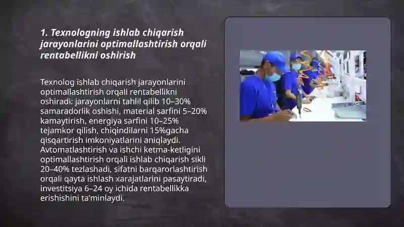 Texnologning Korxonadagi roli 3