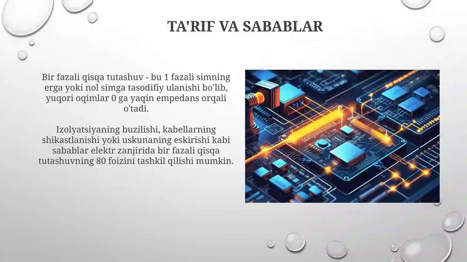 Energetikada Bir fazali qisqa tutashuv 3