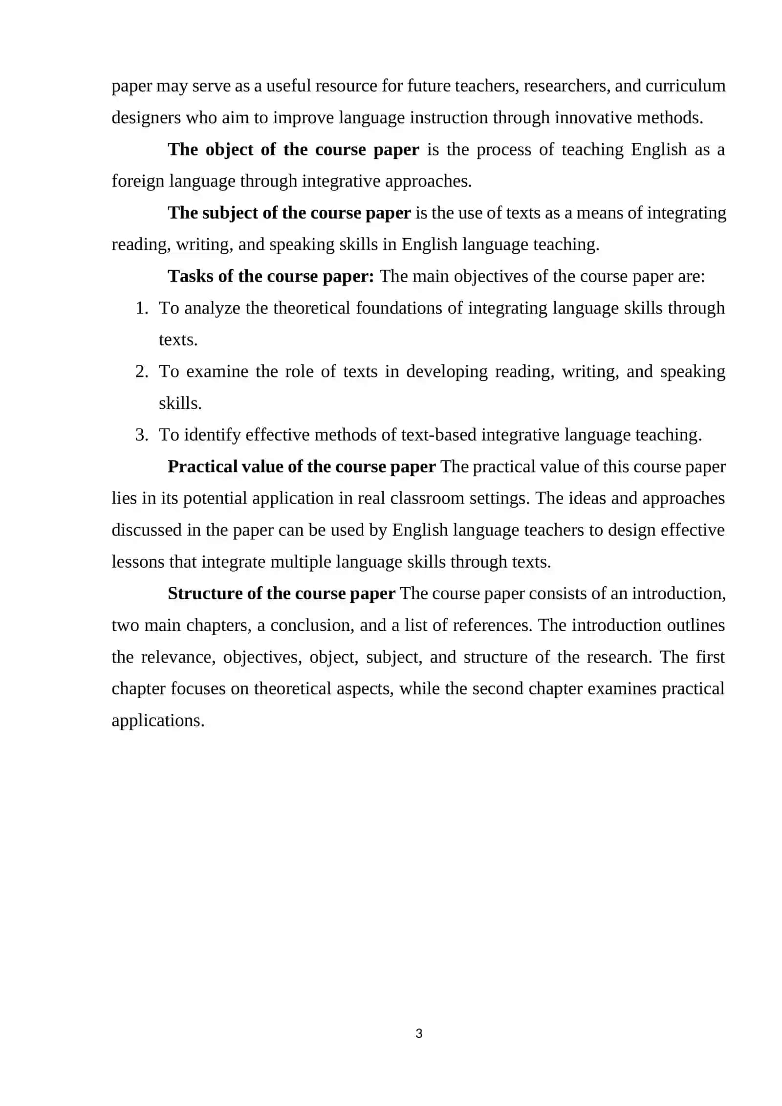 THE USE OF TEXTS TO INTEGRATE READING WRITING AND SPEAKING 3