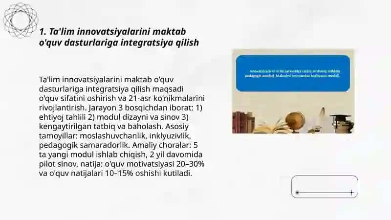 Ta'lim innovatsiyalarini pedagogik jarayonga taqdim etish 3