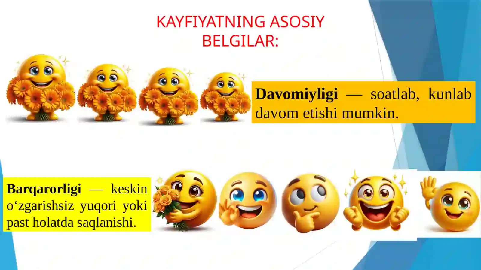 Kayfiyatning umumiy tavsifi va uning tuzulish 3