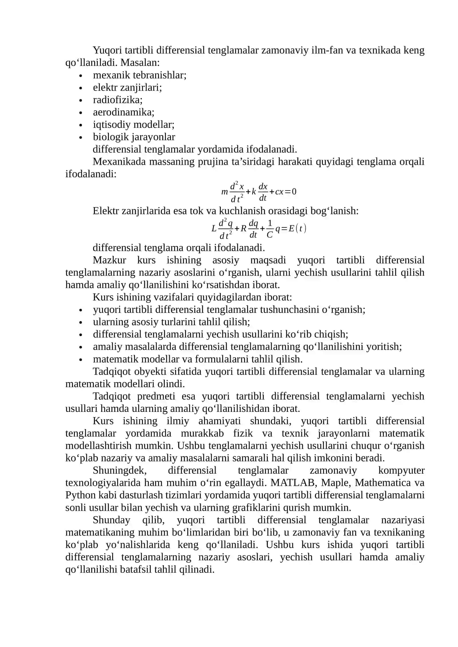 Yuqori tartibli differensial tenglamalar 3
