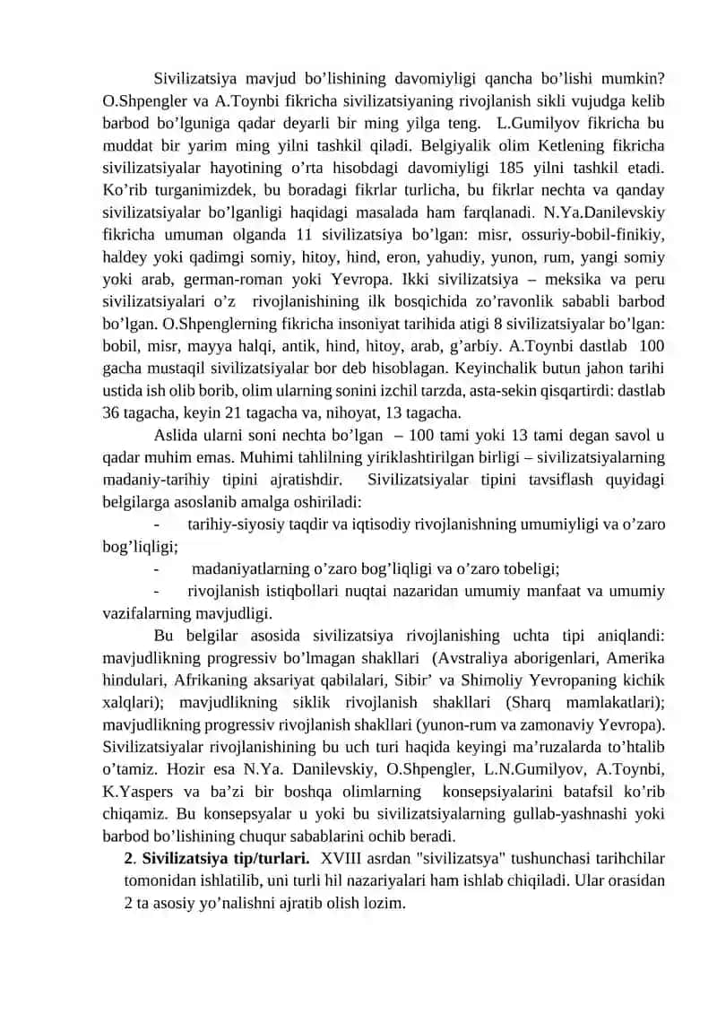 "Sivilizatsiya" tushunchasi. Uning ta’rifi va o’ziga hos sifatlari 3