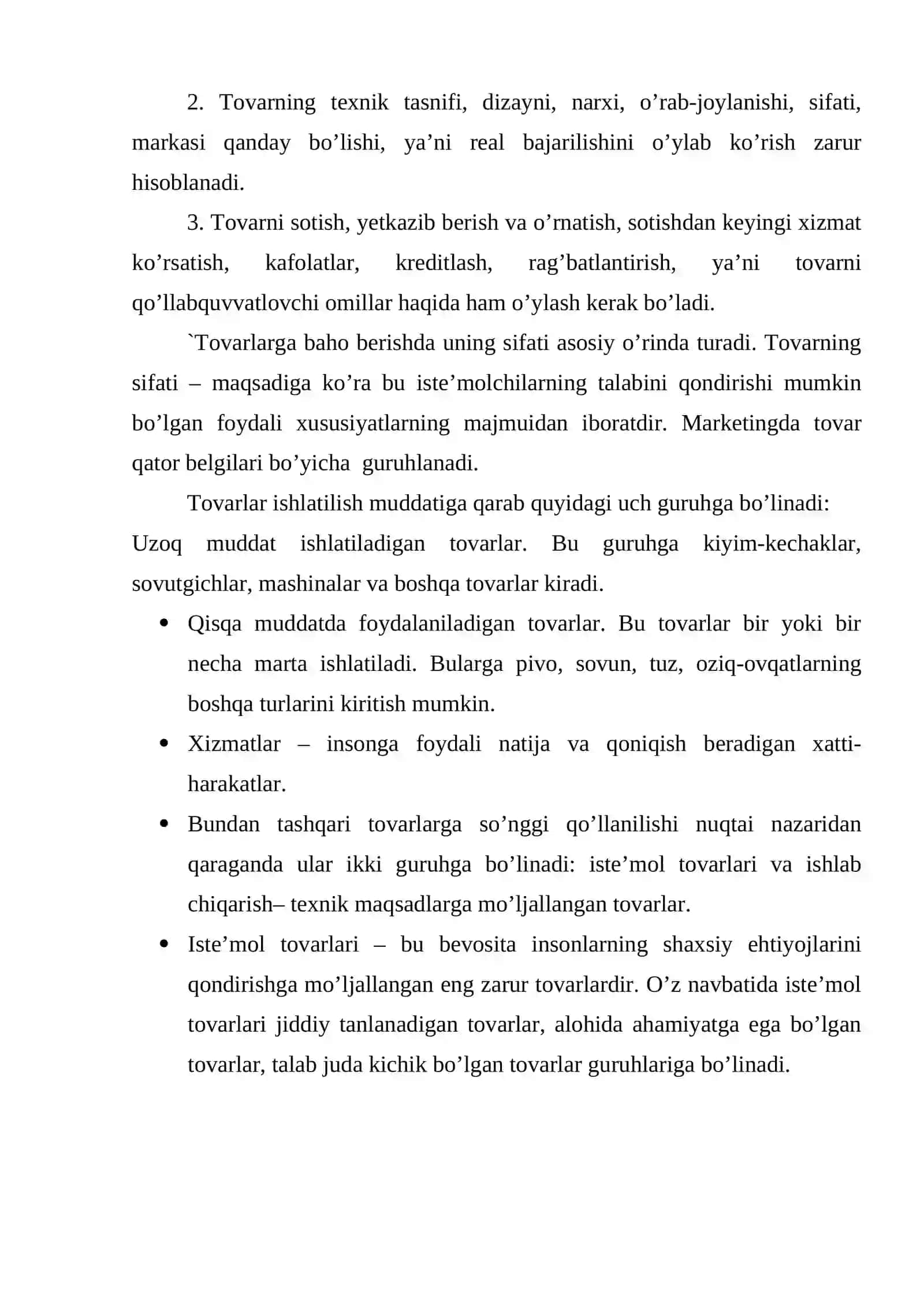 Korxonalarda tovar siyosati va uni takomillashtirish yo‘llari 3