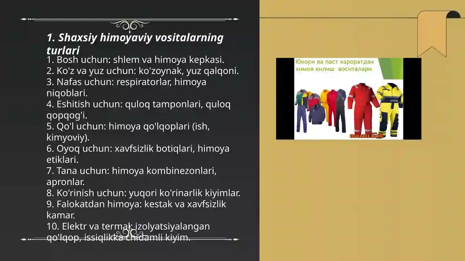 Shaxsiy himoyaviy vositalar 3
