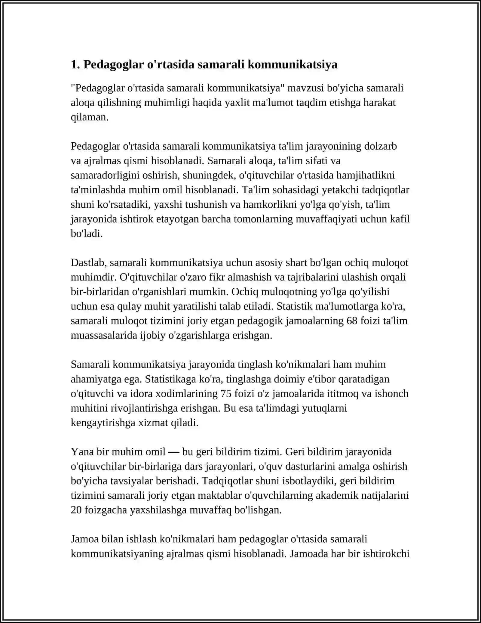 FAOLIYATLARNI AMALGA OSHIRISHDA PEDAGOGLARNING HAMKORLIGI 3