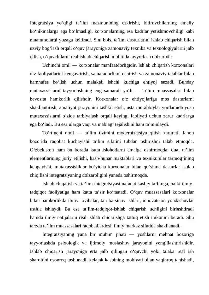 Ishlab chiqarish va ta'lim integratsiyasi 3