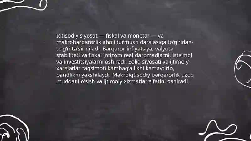 Davlatning aholi turmush darajasini oʼstirishdagi roli 3