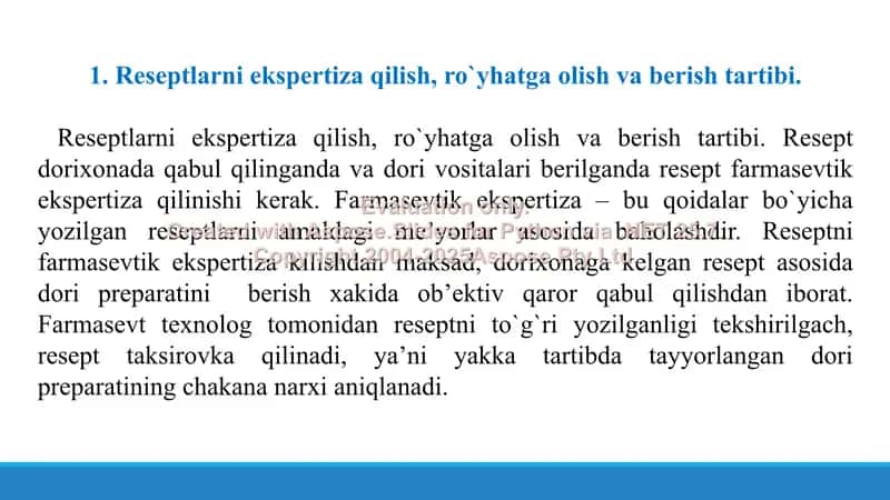 8. Retseptlarni ekspertiza qilish. Taqdimot 13 bet. 3