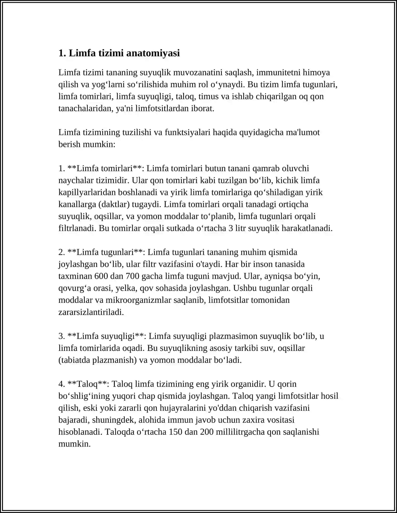 Limfa va uning harakati 3