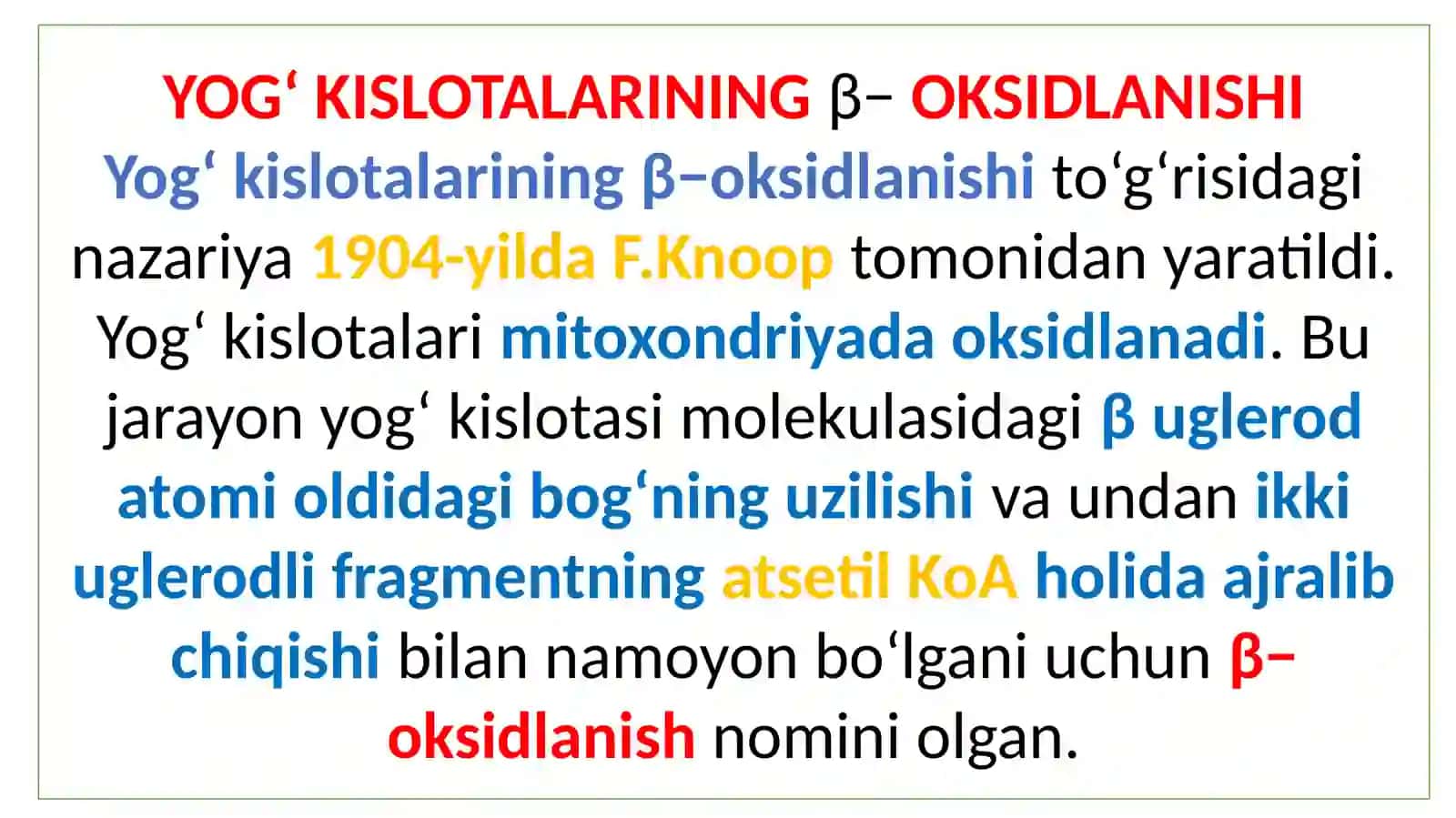 Yog`larning oraliq oksidlanishi 3