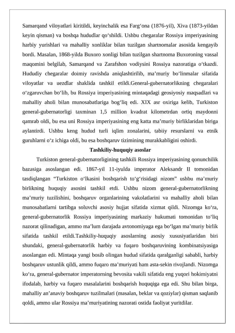 Turkiston general-gubernatorligida ma’muriy boshqaruv 3